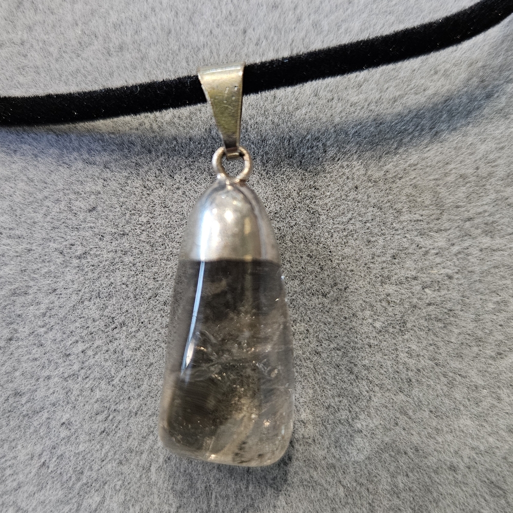 Smokey Quartz Silver Pendant Necklace